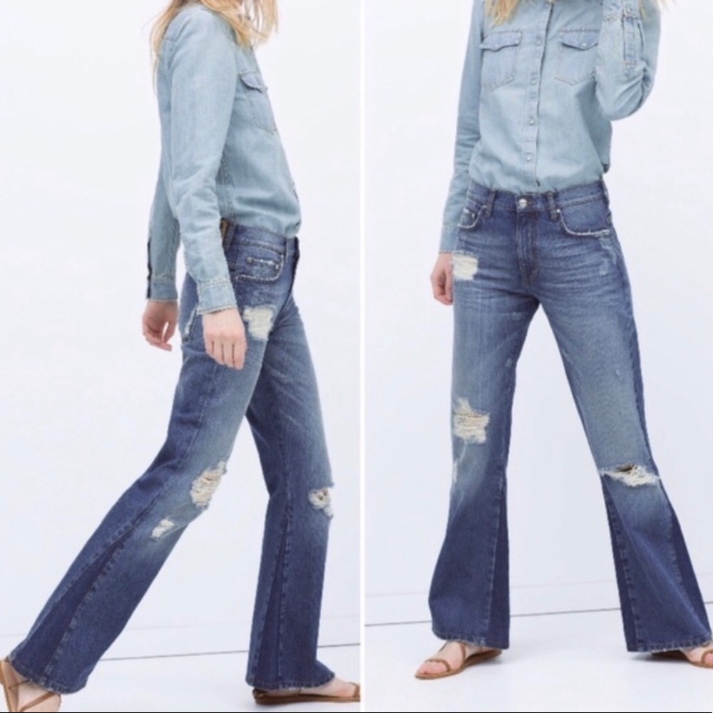 NWT Zara flare bell bottom jeans size 4